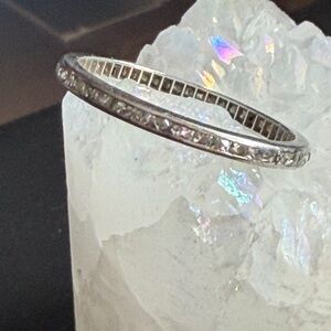 French cut platinum diamond eternity band